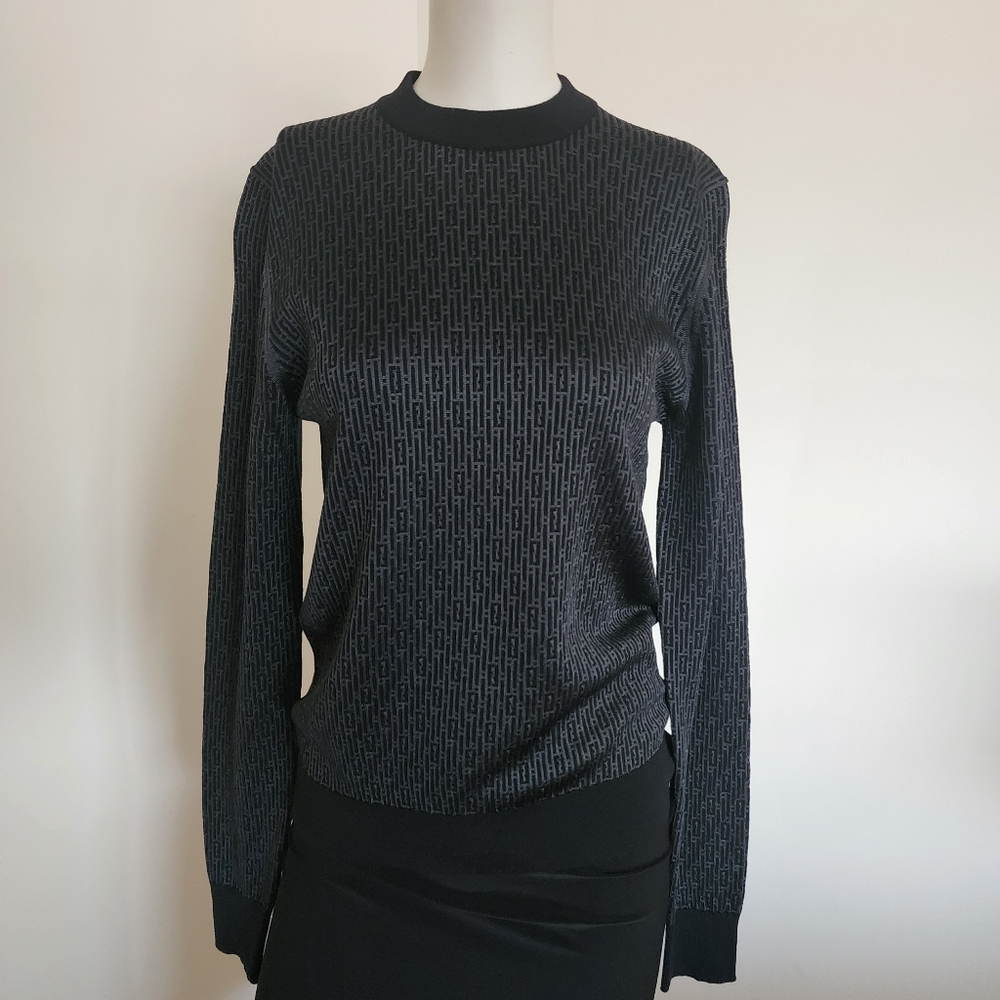Brand New With Tags Fendi Nero Monogram Knit Sweater
